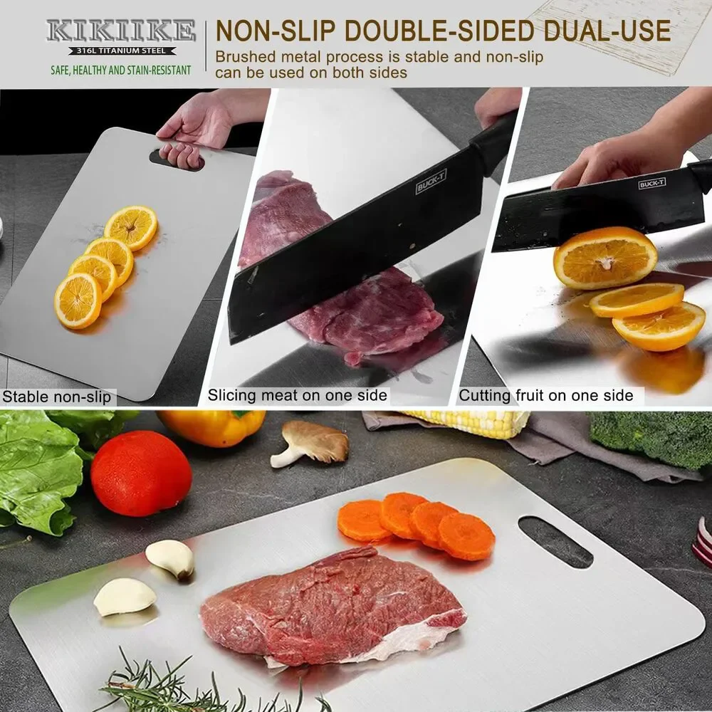 Titanium Cutting Board 12x9 – Pure, Non-Toxic, Reversible & Easy to Clean